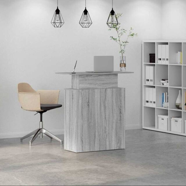 Berkfield Home Reception Desk Grey Sonoma 100x40x104 cm Engineered Wood - Size: 100 x 40 x 104 cm - image 1