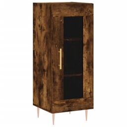 Berkfield Home Highboard Smoked Oak 34.5x34x180 cm Engineered Wood in Brown - thumbnail 5