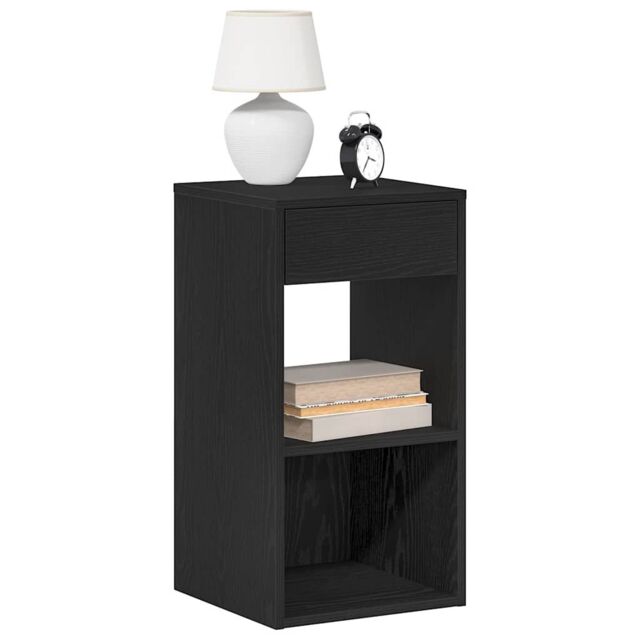 Berkfield Home Bedside Cabinets with Drawer 2 pcs Black Oak 35x34x66.5 cm - image 1