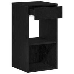 Berkfield Home Bedside Cabinets with Drawer 2 pcs Black Oak 35x34x66.5 cm - thumbnail 6