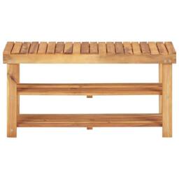 Berkfield Home Shoe Rack 90x32x46 cm Solid Acacia Wood in Brown - Size: 90 x 32 x 46 cm - thumbnail 2
