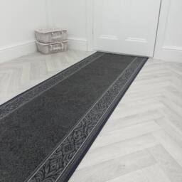 runrug Hallway Runner Rug - Non-Slip, Hardwearing, 5.4mm - 'St Tropez' in Dark Grey - Size: 100 cm x 150 cm - thumbnail 6