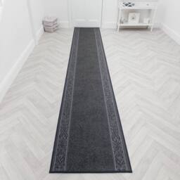 runrug Hallway Runner Rug - Non-Slip, Hardwearing, 5.4mm - 'St Tropez' in Dark Grey - Size: 100 cm x 150 cm - thumbnail 7