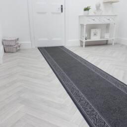 runrug Hallway Runner Rug - Non-Slip, Hardwearing, 5.4mm - 'St Tropez' in Dark Grey - Size: 100 cm x 150 cm - thumbnail 3