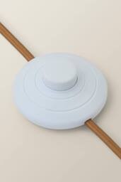 ValueLights Bobbin Colour Trim Linen Shade Walnut Bobble Floor Lamp in Pale Green - thumbnail 5