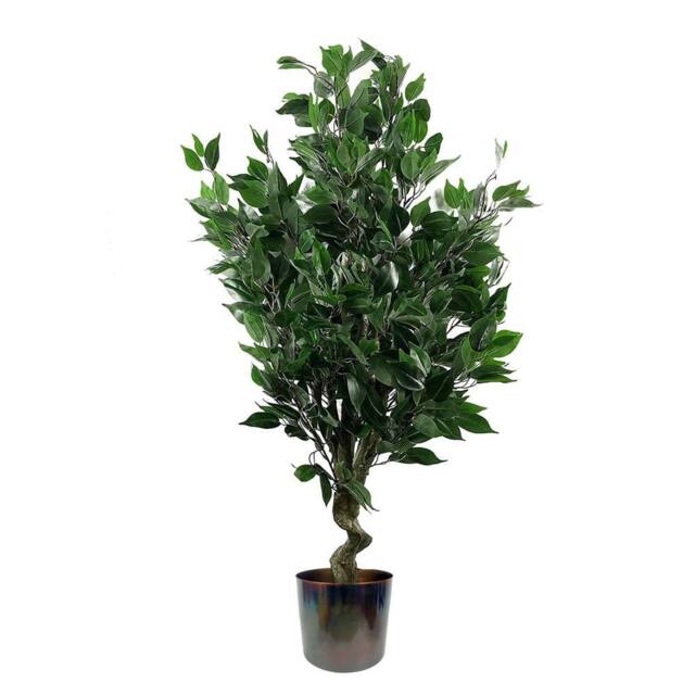 Leaf 110cm Realistic Artificial Ficus Tree / Plant Multicolour Planter in Green - image 1