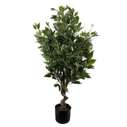 Leaf 110cm Realistic Artificial Ficus Tree / Plant Multicolour Planter in Green - thumbnail 2