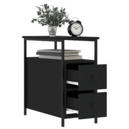 Berkfield Home Bedside Cabinets 2 pcs Black 30x60x60 cm Engineered Wood - Size: 30 x 60 x 60 cm - thumbnail 4