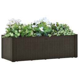 Berkfield Home Garden Raised Bed with Self Watering System Mocha 100x43x33 cm in Black - Size: 100 x 43 x 33 cm - thumbnail 1