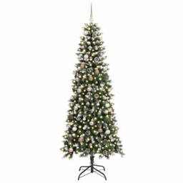 Berkfield Home Artificial Christmas Tree with 300 LEDs Green 86 x 86 x 210 cm - thumbnail 3