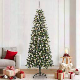 Berkfield Home Artificial Christmas Tree with 300 LEDs Green 86 x 86 x 210 cm