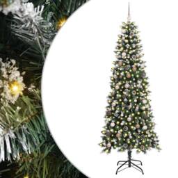 Berkfield Home Artificial Christmas Tree with 300 LEDs Green 86 x 86 x 210 cm - thumbnail 2