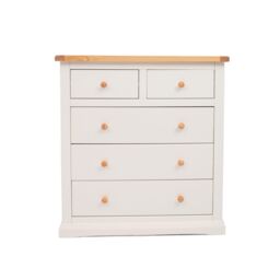 Cabinet Bits Castelli 5 Drawer Chest of Drawers Wood Knob in Off-White - thumbnail 1