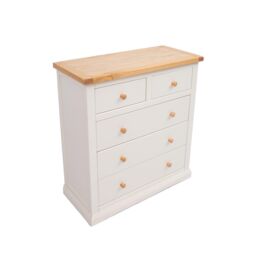 Cabinet Bits Castelli 5 Drawer Chest of Drawers Wood Knob in Off-White - thumbnail 3