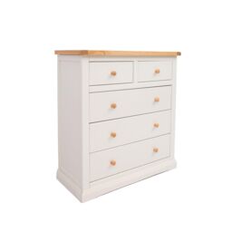 Cabinet Bits Castelli 5 Drawer Chest of Drawers Wood Knob in Off-White - thumbnail 2