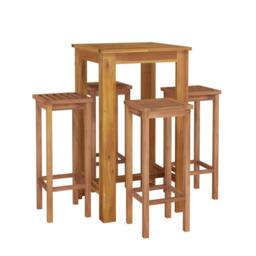 Berkfield Home 5 Piece Garden Bar Set Solid Wood Acacia in Brown - thumbnail 3
