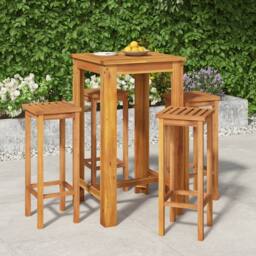 Berkfield Home 5 Piece Garden Bar Set Solid Wood Acacia in Brown - thumbnail 1