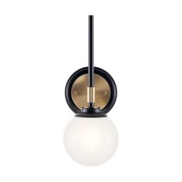 Netlighting Kichler Benno Bathroom Wall Lamp Black Champagne Bronze IP44 1x G9 in Brown - thumbnail 3