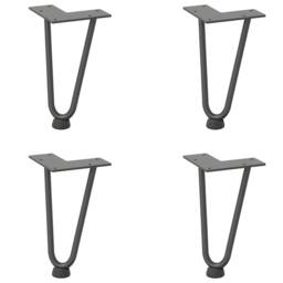Berkfield Home Hairpin Table Legs 4 pcs Anthracite 20 cm Solid Steel in Charcoal - thumbnail 3