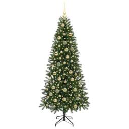 Berkfield Home Artificial Christmas Tree with 300 LEDs Green 210 cm PE & PVC - thumbnail 3