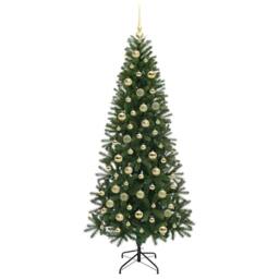 Berkfield Home Artificial Christmas Tree with 300 LEDs Green 210 cm PE & PVC - thumbnail 4