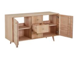 Vente-unique Solid Oak Vanity Unit - Light Natural - 145 Cm - ZARENO in Light Oak - thumbnail 7