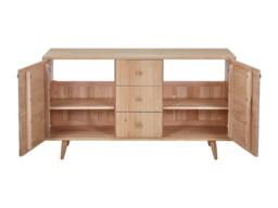 Vente-unique Solid Oak Vanity Unit - Light Natural - 145 Cm - ZARENO in Light Oak - thumbnail 6