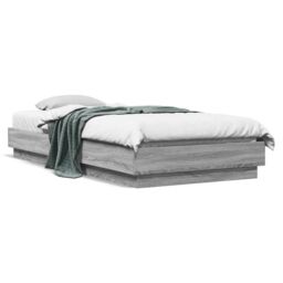 Berkfield Home Bed Frame without Mattress with LED Lights Grey Sonoma 100x200 cm - thumbnail 1