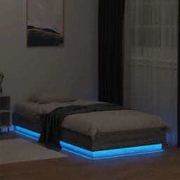 Berkfield Home Bed Frame without Mattress with LED Lights Grey Sonoma 100x200 cm - thumbnail 5
