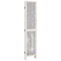 Berkfield Home Room Divider 5 Panels White Solid Wood Paulownia - thumbnail 5