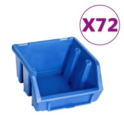 Berkfield Home 128 Piece Storage Bin Kit with Wall Panels Blue & Black - thumbnail 3
