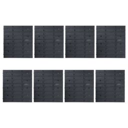 Berkfield Home 128 Piece Storage Bin Kit with Wall Panels Blue & Black - thumbnail 4