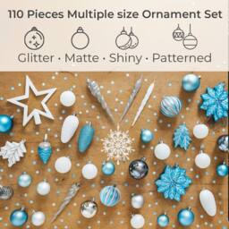 Neo Large 110PCS Christmas Tree Bauble Ornaments Set in Blue - thumbnail 4