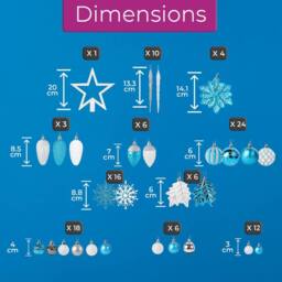 Neo Large 110PCS Christmas Tree Bauble Ornaments Set in Blue - thumbnail 6