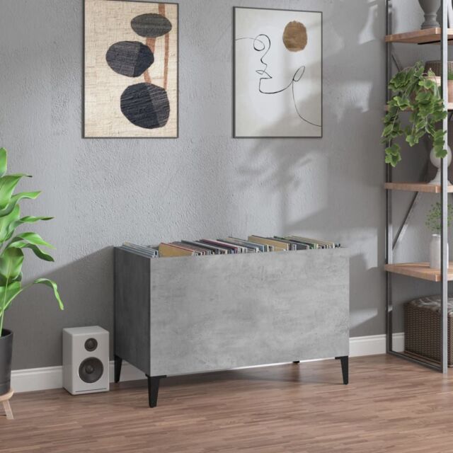 Berkfield Home Record Cabinet Concrete Grey 74.5x38x48 cm Engineered Wood - image 1