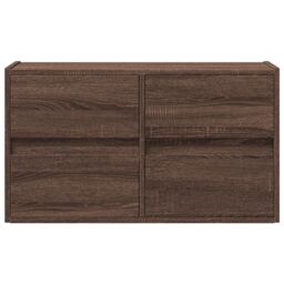 Berkfield Home TV Wall Cabinet with LED Lights Brown Oak 80x31x45 cm - Size: 80 x 31 x 45 cm - thumbnail 6