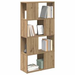 Berkfield Home TV Stand Artisan Oak Engineered Wood 60 cm x 24 cm x 124 cm in Brown - thumbnail 3