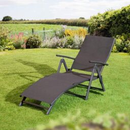 Marco Paul 2pc Black Reclining Outdoor Sun Lounger with 7 Positions - thumbnail 2