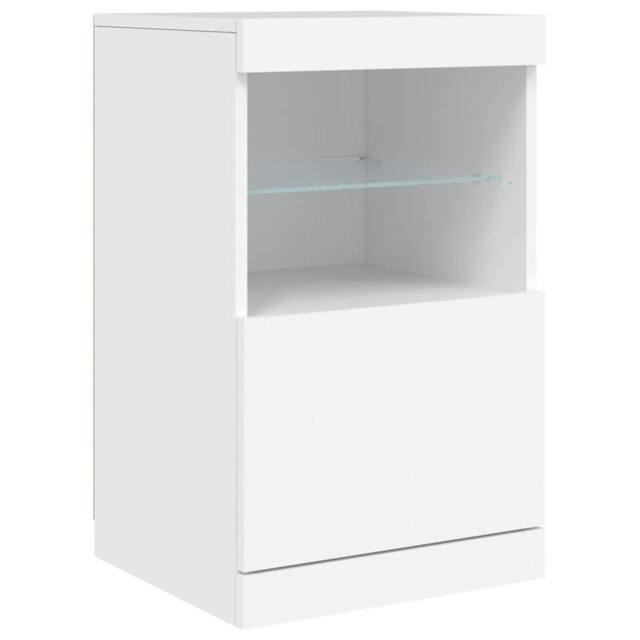 Berkfield Home Sideboard with LED Lights White 41x37x67 cm - Size: 41 x 37 x 67 cm - image 1