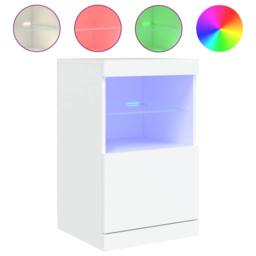 Berkfield Home Sideboard with LED Lights White 41x37x67 cm - Size: 41 x 37 x 67 cm - thumbnail 3