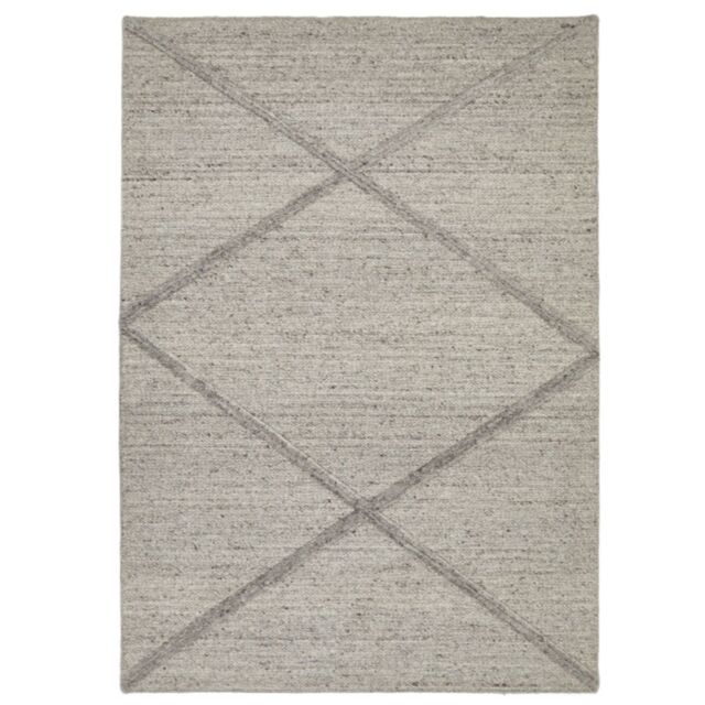 The Rug Shop UK Grey Modern Geometric Easy To Clean Cotton Backing Rug - Size: 200 cm x 290 cm - image 1
