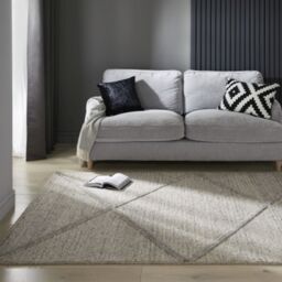 The Rug Shop UK Grey Modern Geometric Easy To Clean Cotton Backing Rug - Size: 200 cm x 290 cm - thumbnail 2