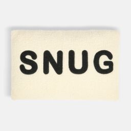 OHS Snug Slogan Soft Boucle Cushion Decorative Scatter Pillow, Monochrome in Cream - Size: 50 cm x 30 cm - thumbnail 3