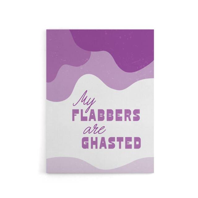 "Artery8 My Flabbers Are Ghasted Purple Word Play Funny Canvas Wall Art Print - Size: W12"" x H16""" - image 1