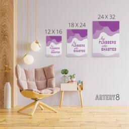 "Artery8 My Flabbers Are Ghasted Purple Word Play Funny Canvas Wall Art Print - Size: W12"" x H16""" - thumbnail 4