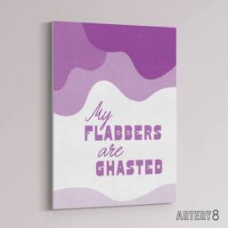 "Artery8 My Flabbers Are Ghasted Purple Word Play Funny Canvas Wall Art Print - Size: W12"" x H16""" - thumbnail 2