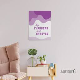 "Artery8 My Flabbers Are Ghasted Purple Word Play Funny Canvas Wall Art Print - Size: W12"" x H16""" - thumbnail 3