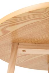 Living and Home 2-Tier Round Wooden Coffee Side Table， 50cm W x 50cm D x 60cm H in Natural - Size: 50 cm W x 50 cm D x 60 cm H - thumbnail 7