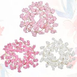 Neel Blue Artificial Silk Cherry Blossom Haning Vine - 144 Head - Baby Pink - 180cm long - thumbnail 5