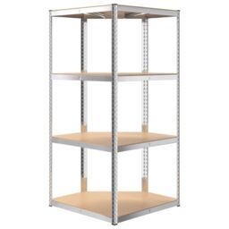 Berkfield Home 4-Layer Corner Shelf Silver Steel&Engineered Wood - thumbnail 6
